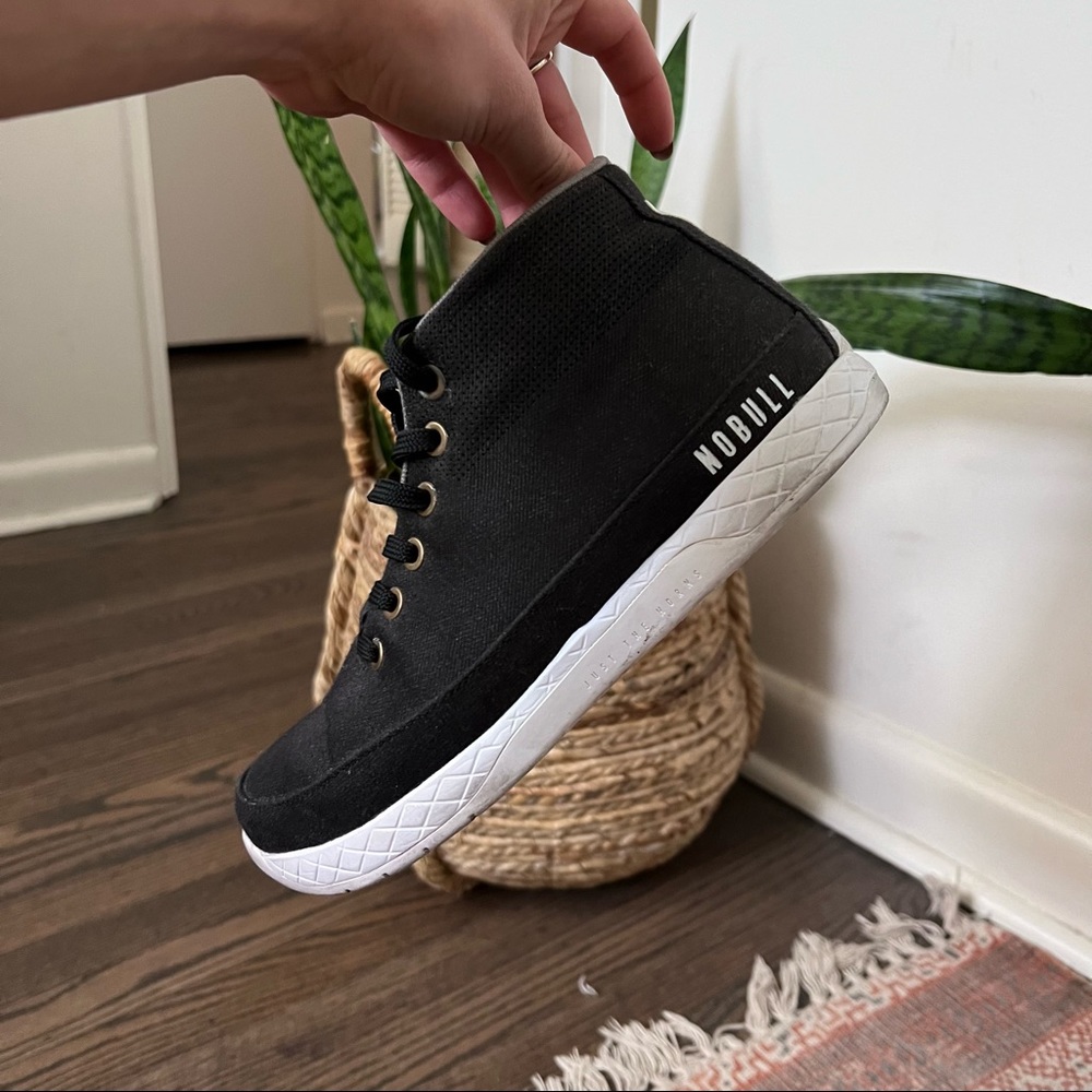 BLACK NOBULL CANVAS MID TRAINERS